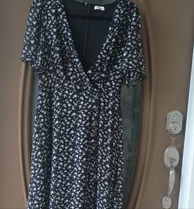 A New Floral Black Dress  (Size M) By Esse